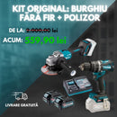 KIT ORIGINAL: BURGHIU FĂRĂ FIR + POLIZOR DE IMPACT MARE + 26 ACCESORII + 2 BATERII